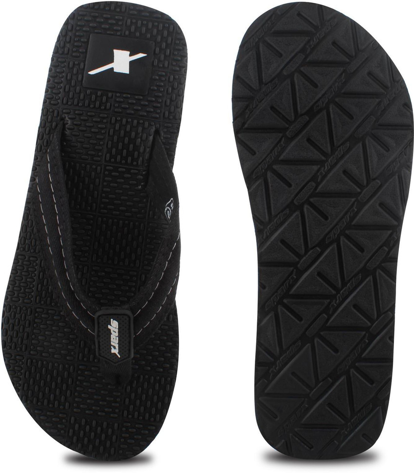 Sparx black slippers clearance