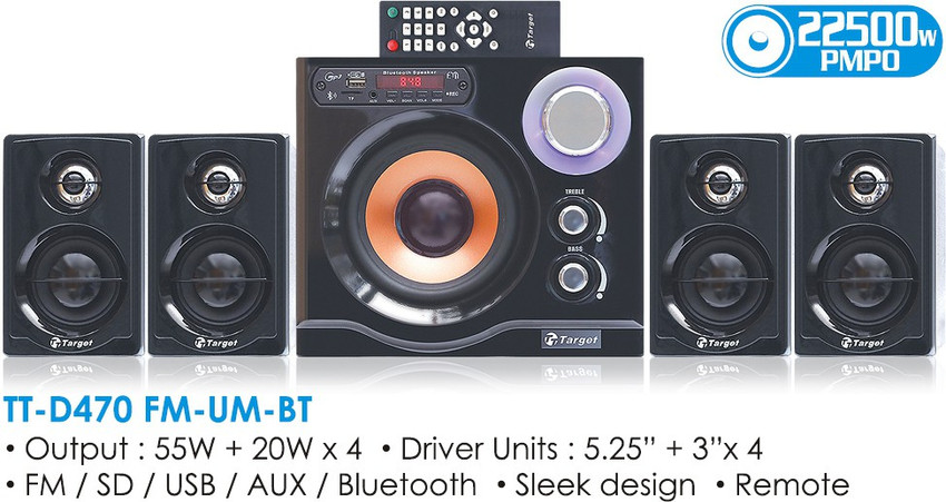 Buy Target TARGET TT D470 FM UM BT 4.1 Channel Multimedia Speakers
