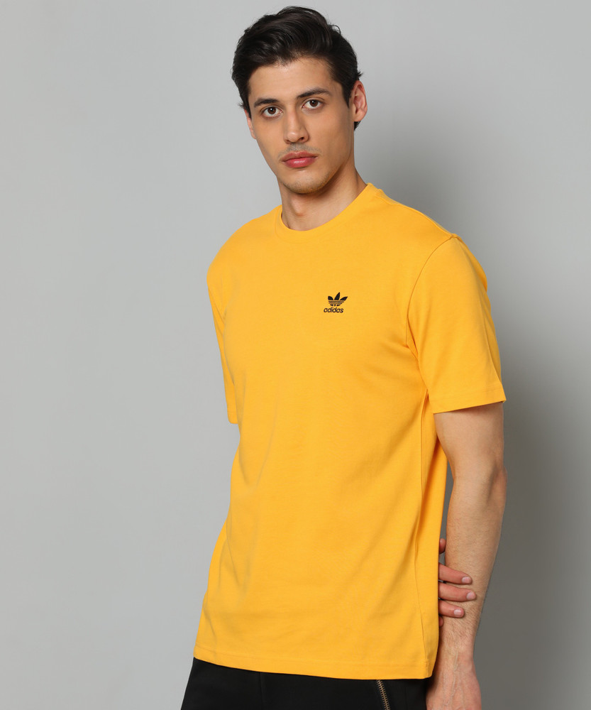 ADIDAS ORIGINALS Solid Men Round Neck Gold T Shirt Buy ADIDAS