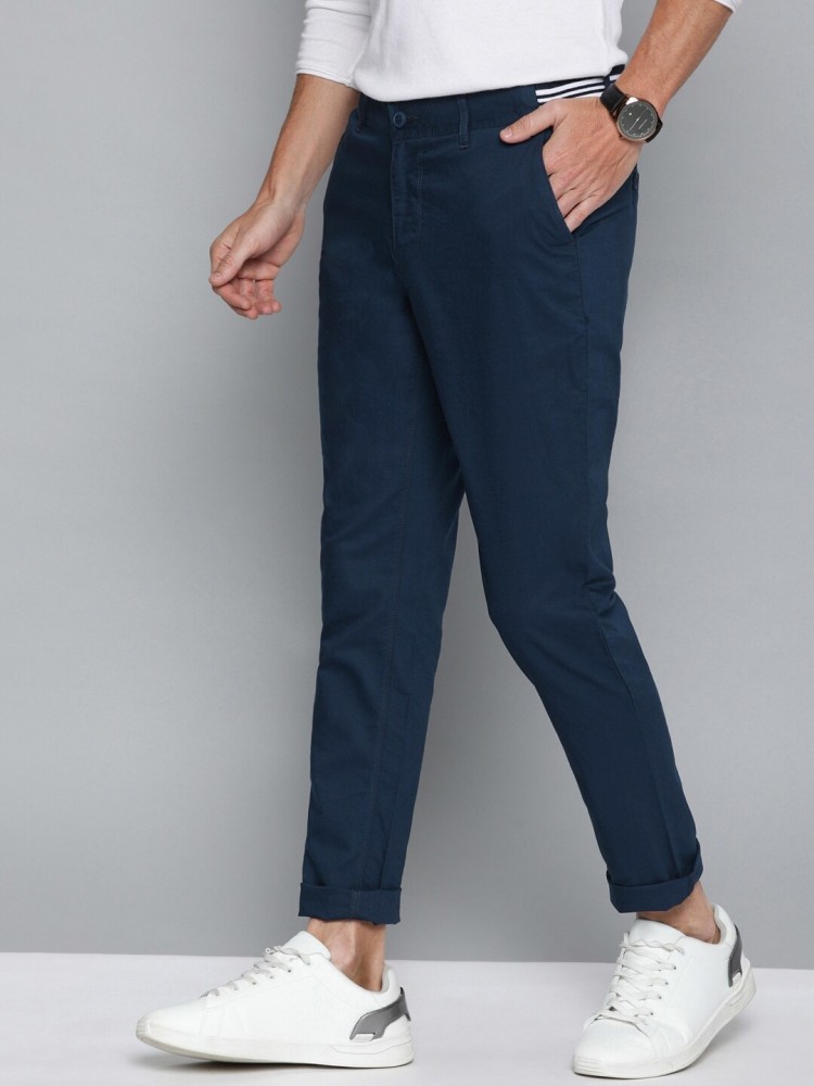 Buy Blue Harbour by Marks  Spencer Navy Slim Casual Trousers online   Looksgudin