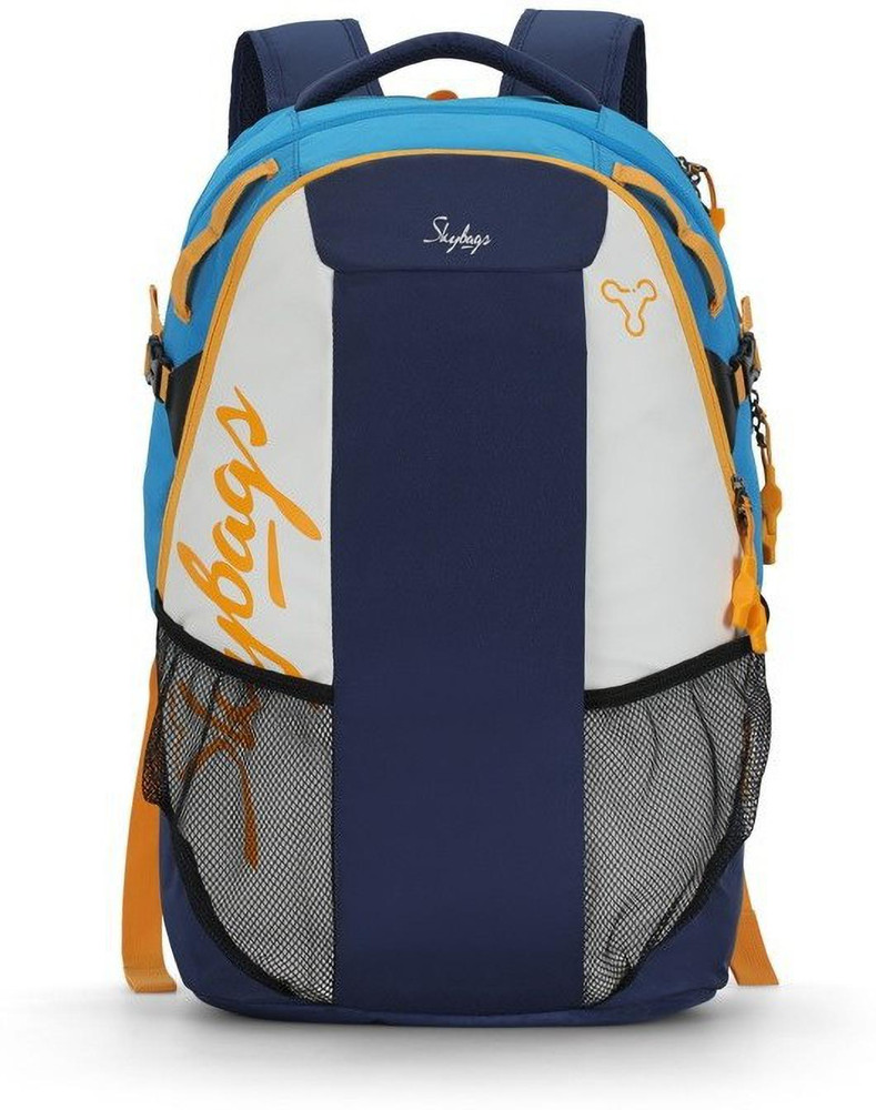 SKYBAGS HECTOR 35L LAPTOP BACKPACK BLUE WHITE WITH EARPHONE PORT 35 L Laptop Backpack Multicolor Price in India Flipkart