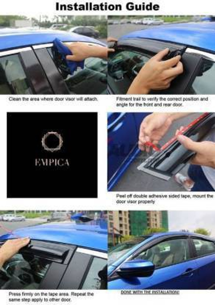 Double sided tape for shop car window visor