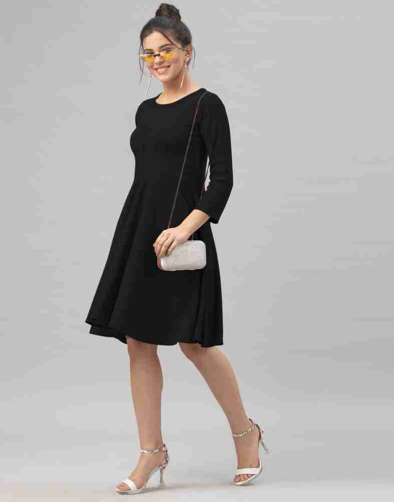 Siphon Women Fit Flare Black Dress Reviews: Latest Review of Siphon Women  Fit Flare Black Dress, Price in India