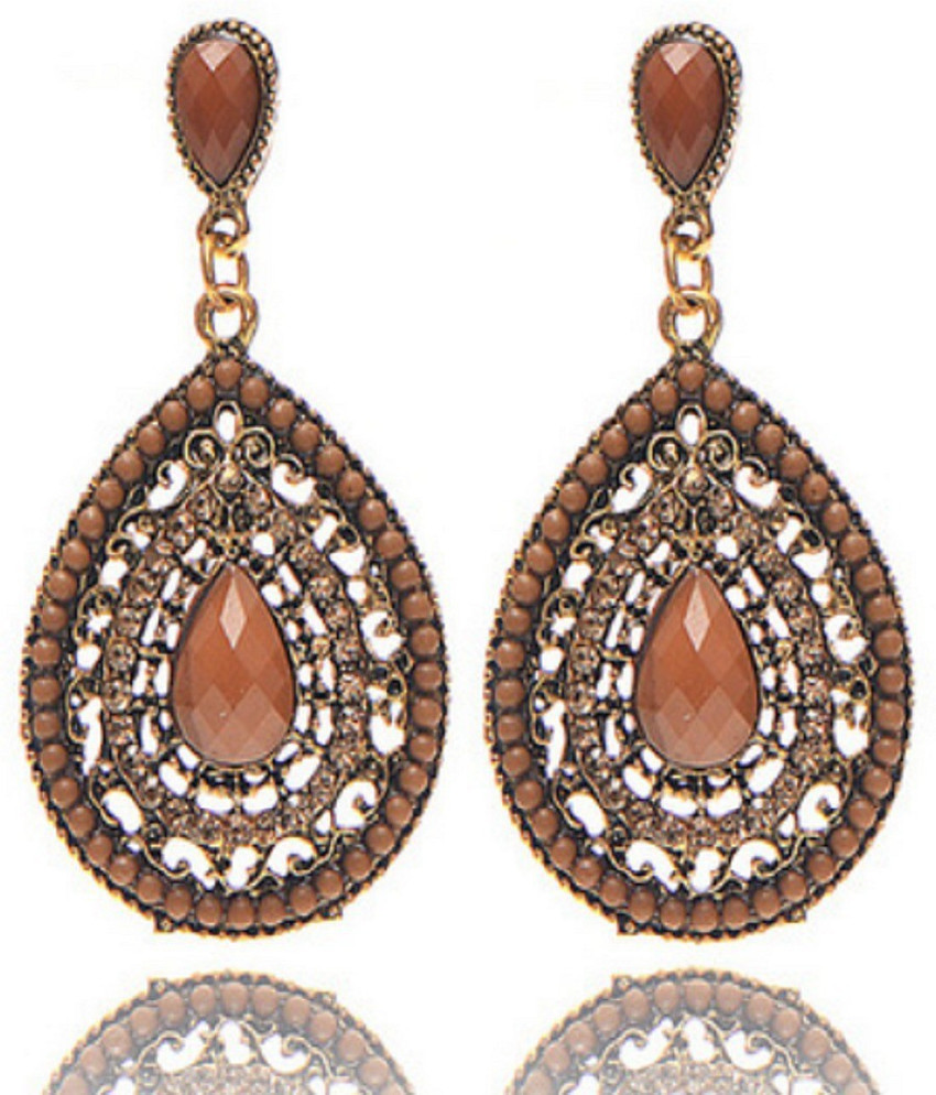 Coffee colour earrings outlet
