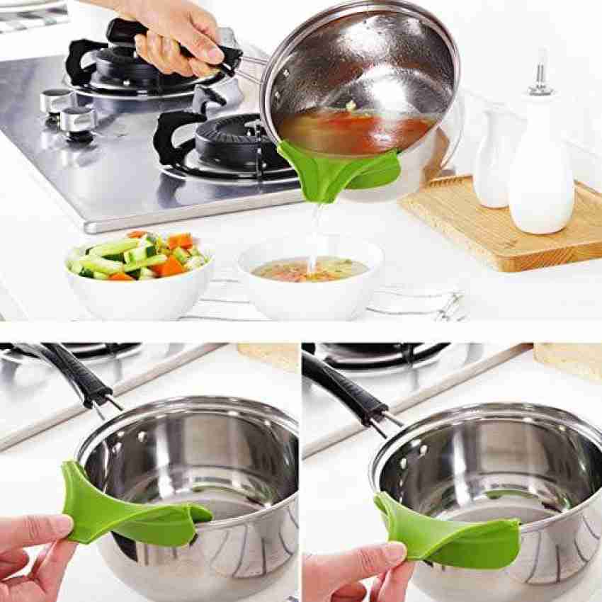 Kitchen Accessories Anti-spill Silicone Slip on Pour Soup Spout Funnel for  Pots Kitchen Gadgets.
