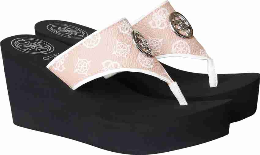 Guess high best sale heel flip flops