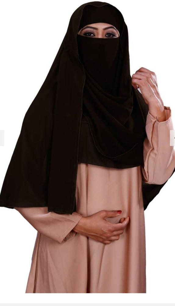 Ninecolors ARABIC NIQAB FOR WOMEN Chiffon Solid Burqa Price in