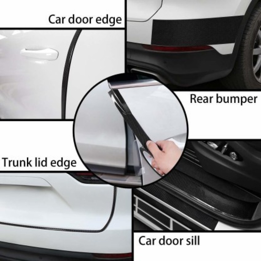 Allure Auto HI-Gloss Black Carbon Fiber Style Waterproof Car Seal Strip Door  Edge Cover Guard Strips Entry Sill Guard Scuff Plate Protectors Universal  Anti-Scratch Step Decoration Cover Tape -5 M Car Beading