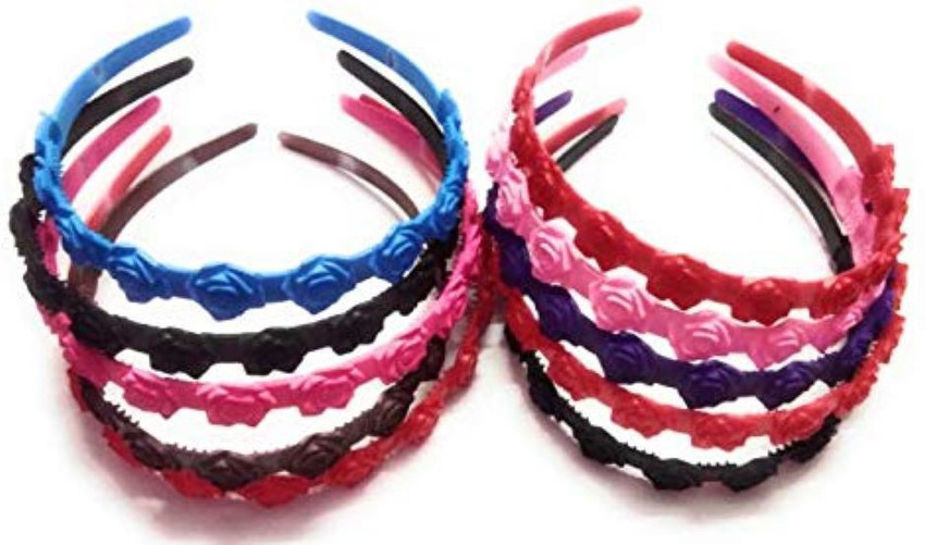 TrendSetter Set Of 10 pieces Plastic Hair Bands Headband multi