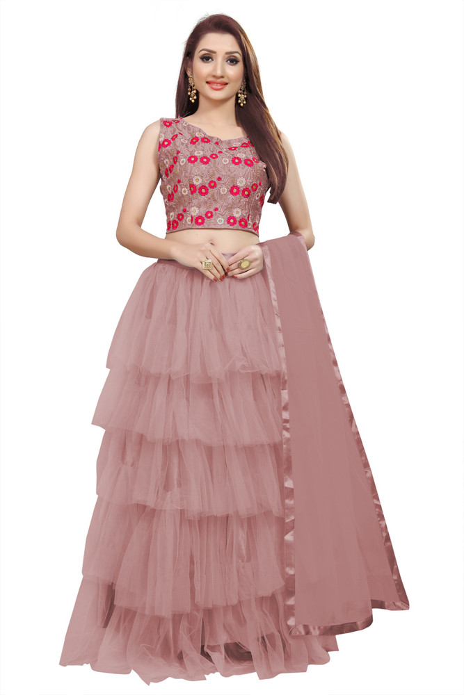 Buy LOROFY Girl's Ruffle Net Lehenga Choli (9-10 Years, Yellow) at Amazon.in