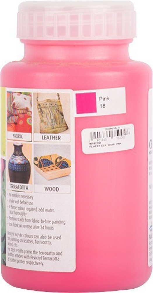 Fevicryl Fabric Acrylic Colour 15 ml No-18 Pink, Pack of 2