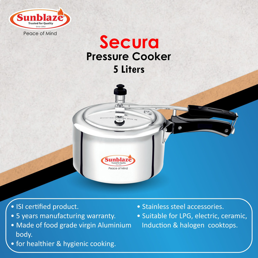 Sunblaze Secura Prime 5 L Induction Bottom Pressure Cooker Price