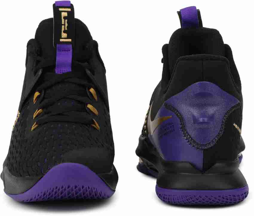 Mens Nike LeBron Witness 5 Lakers Shoes Sneakers Black Purple