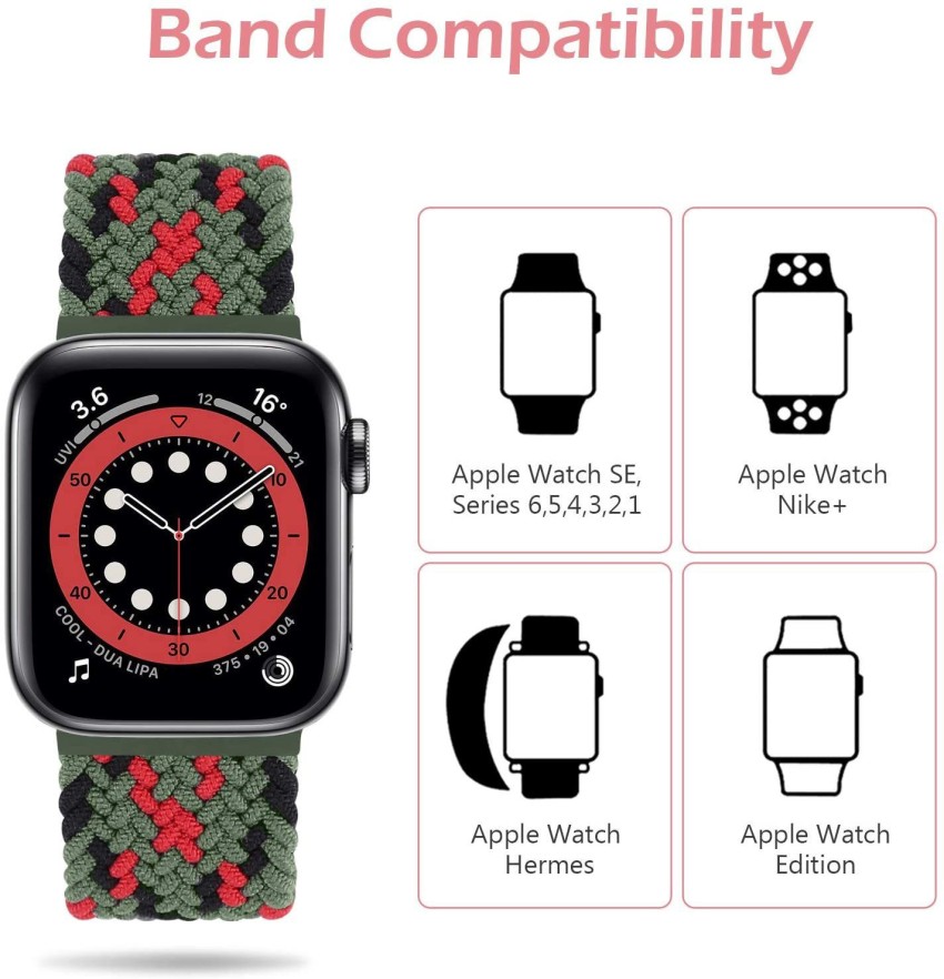 ​Apple Watch - Fabric watch band - Elastic nylon (black, blue, kaki, red)