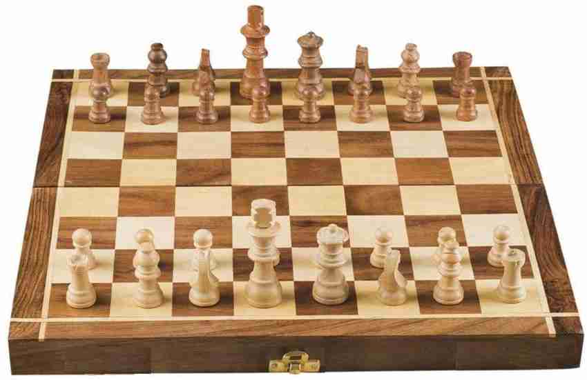 Naayaab Craft Professional Luxury Foldable Wooden Chess with 32
