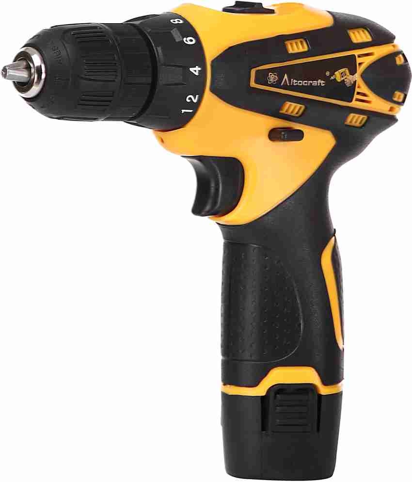 SURABHI Cordless Drill Plastic Drill Screw Driver 10mm Keyless Chuck 12V  with Batteries LED Torch Variable Speed (Yellow) ALTOCRAFT Drill Screw  Driver 10mm Keyless Chuck 12V with Batteries (Yellow) Hammer Drill Price