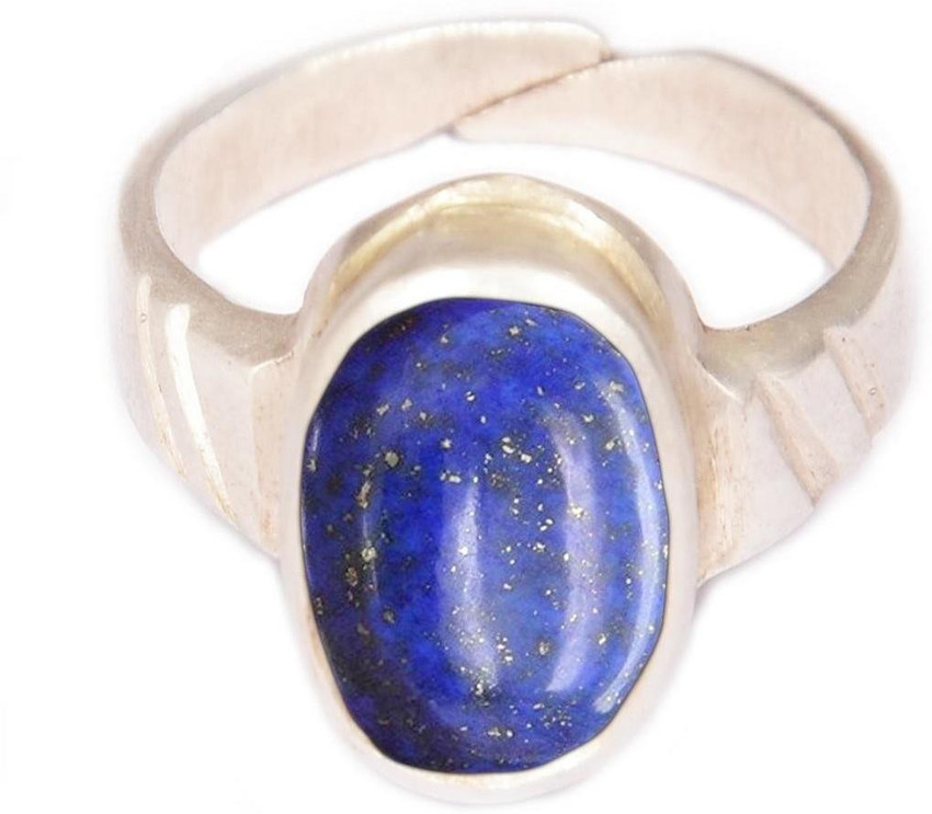 Takshila Gems Natural Lapis Lazuli Ring in Silver 925 Lab