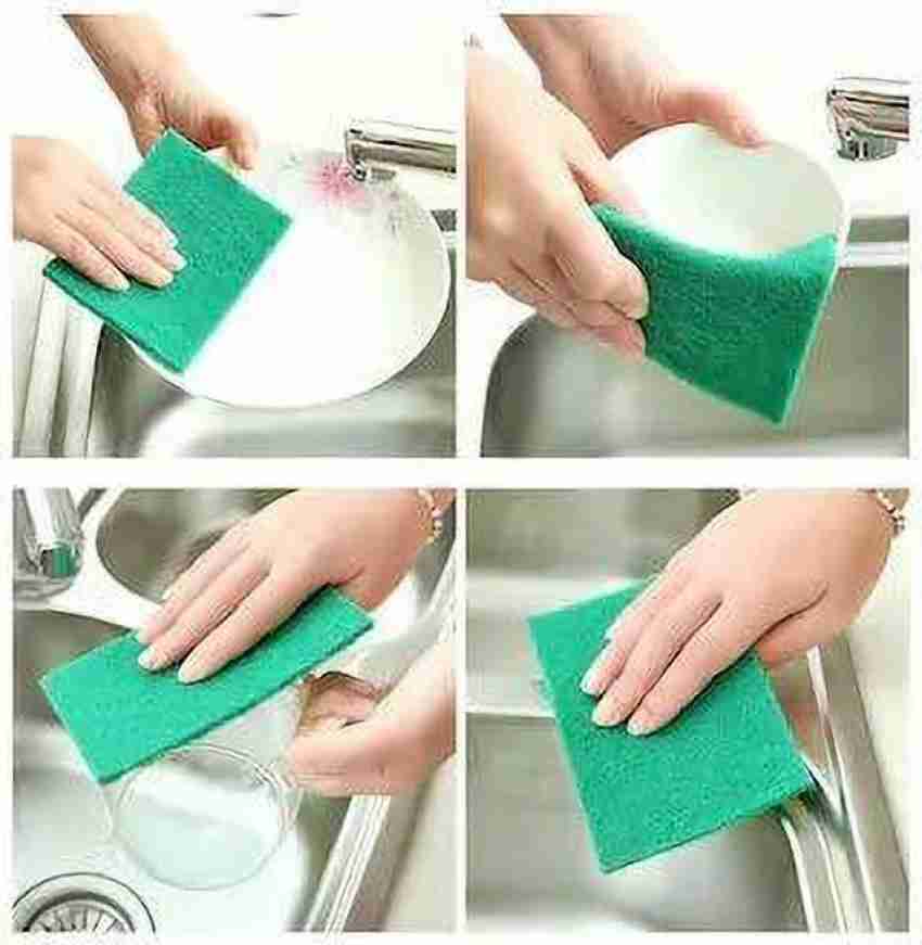 Utensil Scrubber, Aqua Green Cleaning Sponges