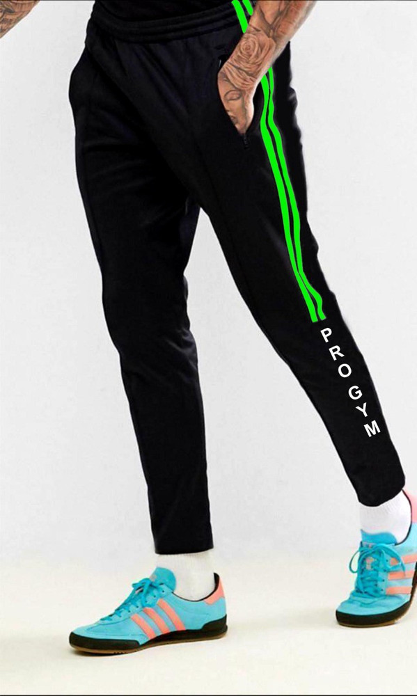 Black and neon green track pants sales