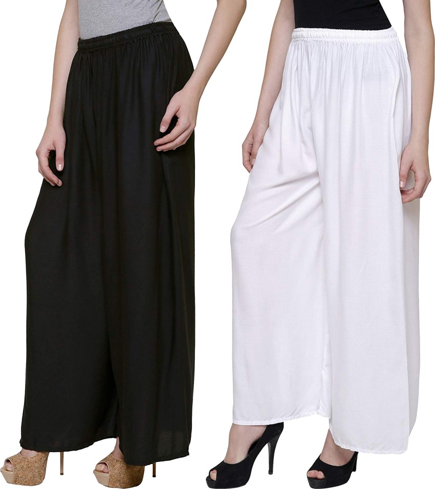 White palazzo pants on sale flipkart