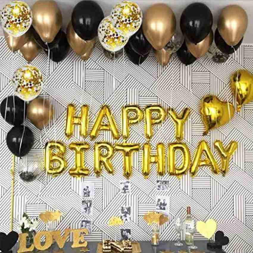 Gold Happy Birthday Balloon Letters With 14 Balloons, Birthday Ballon Kit  Includes 13 Mylar Balloons 