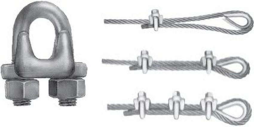 Force M8 GI Wire rope clamp Pack of 4 Front and Rear Mount Towing Hook Price  in India - Buy Force M8 GI Wire rope clamp Pack of 4 Front and Rear