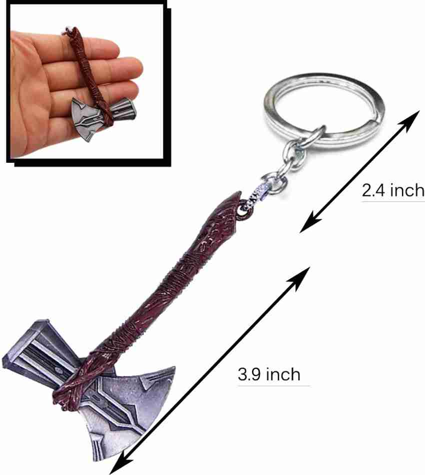 MGP FASHION Thor Axe Stormbreaker Hammer God of Thunder Marvel Avengers Superhero Design 3 Silver Brown Metal Keychain Car Bike Key Chain for use
