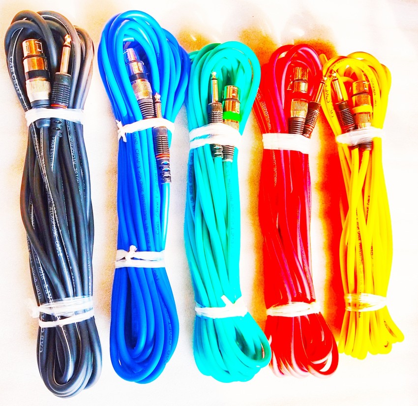 NLK 5 colours 10 metre microphone?? cable 10 metre mike lead 5 colours