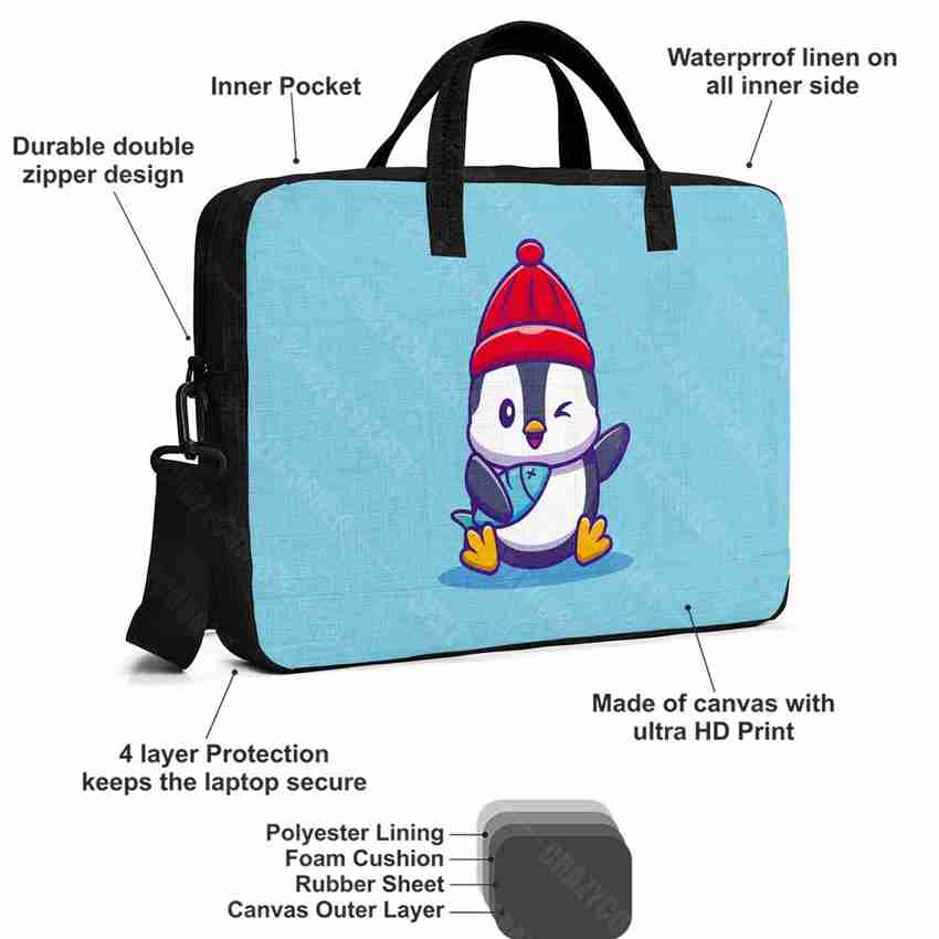 Crazy Corner Cute Penguin Printed Office Laptop Bag Crazy Corner