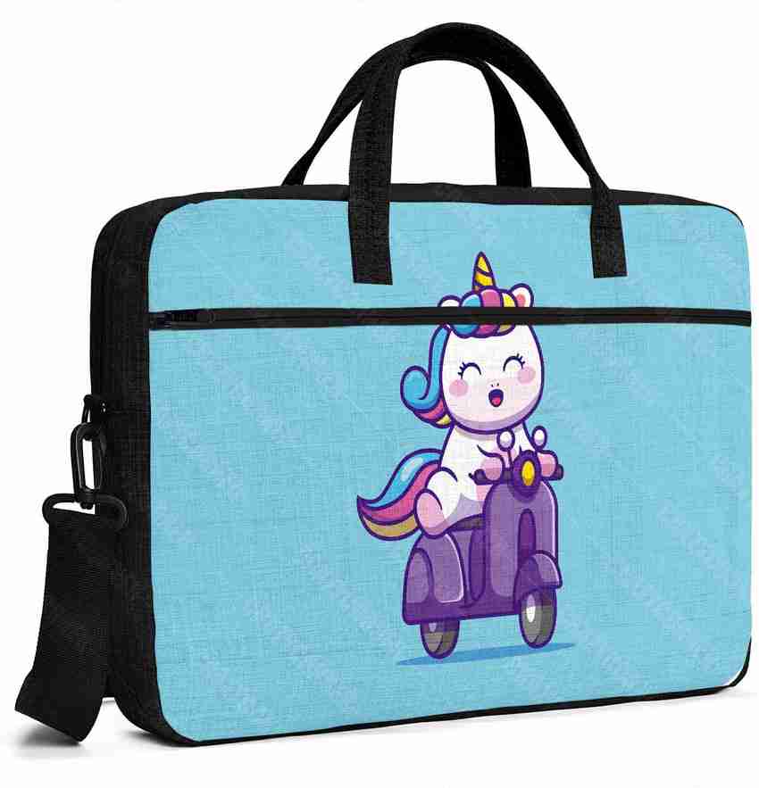 Crazy Corner Driving Cute Unicorn Printed Office Laptop Bag
