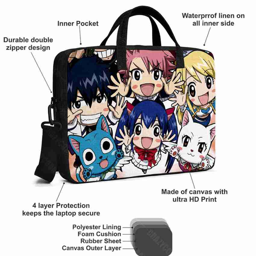 Crazy Corner Cute Anime Faces Printed Office Laptop Bag Crazy