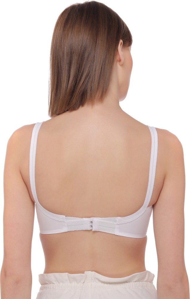 Salsa Moving Elastic Strap White Full Cup Plus Size Cotton Bra