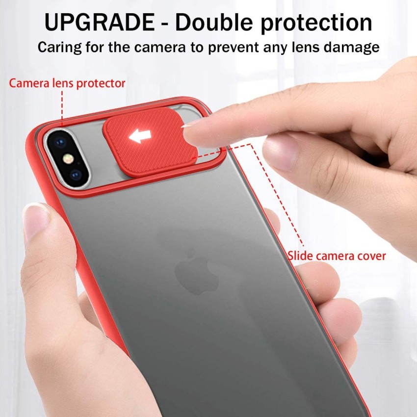 vonzee Back Cover for iPhone X Slide Cover Camera Lens Protector Matte  Translucent & Soft Edges Case Cover - vonzee 