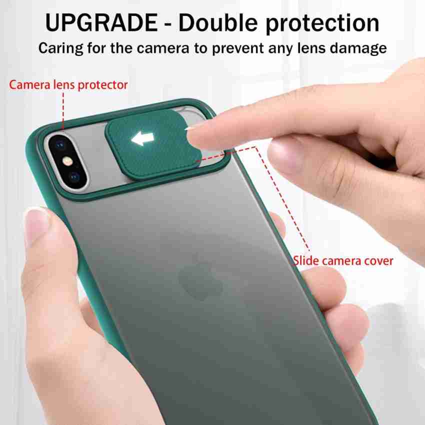 vonzee Back Cover for iPhone X Slide Cover Camera Lens Protector Matte  Translucent & Soft Edges Case Cover - vonzee 