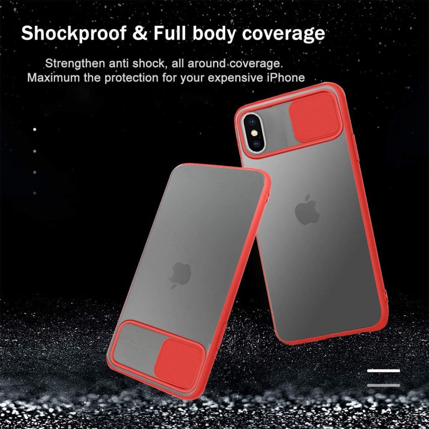 vonzee Back Cover for iPhone X Slide Cover Camera Lens Protector Matte  Translucent & Soft Edges Case Cover - vonzee 