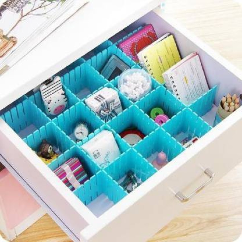 SEASPIRIT Plastic Adjustable Stretchable Interlocking Drawer Divider-Pack  of 6 pieces Organizer for Stationery, Makeup, Socks any Small Items Drawer  Divider Price in India - Buy SEASPIRIT Plastic Adjustable Stretchable  Interlocking Drawer Divider-Pack