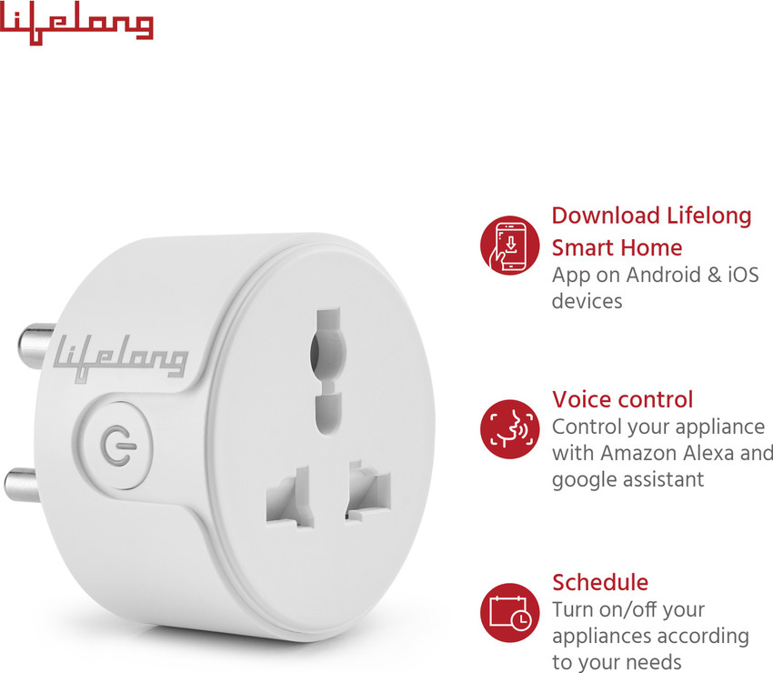 Lifelong Smart Power With WiFi-Enabled Plug Control(1.8 L,Black.