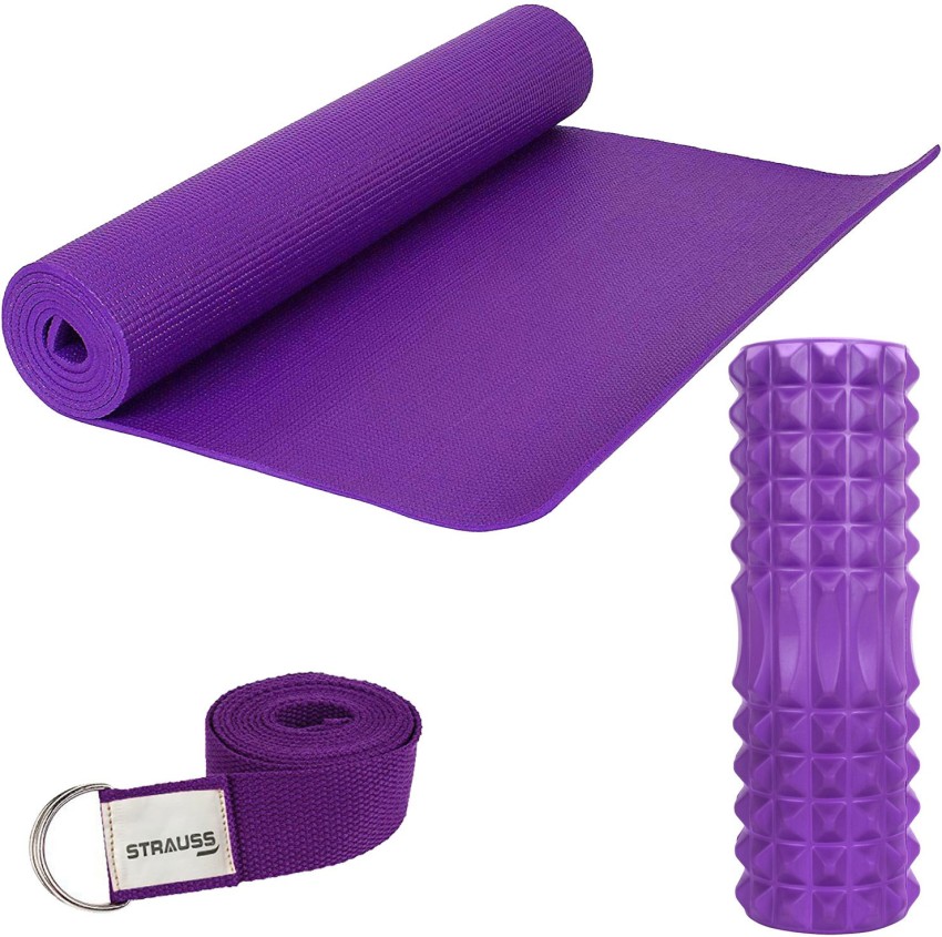 Buy Strauss Extra Thick Yoga Mat with Carrying Strap, 15 mm (Purple) Online  at Low Prices in India 