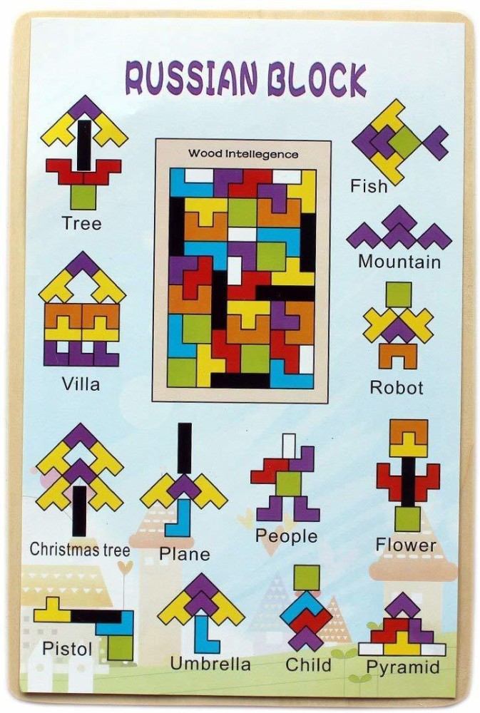 Buy QUALITIO Wooden Tetris Russian Block Jigsaw Puzzle Toy (Multicolor).  Online at Best Prices in India - JioMart.