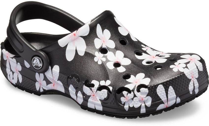 Black crocs with new arrivals flowers
