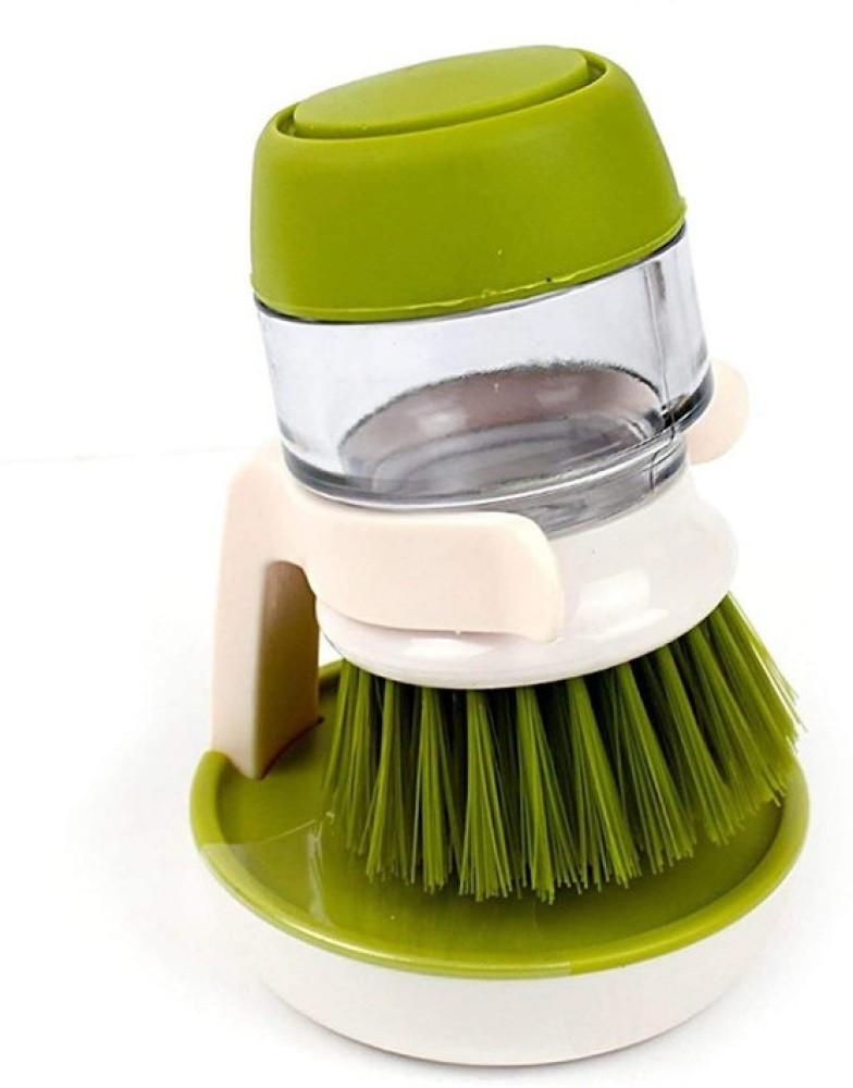 6pcs/set Dish Scrubber With Soap Dispenser, Heavy Duty Dish Brush