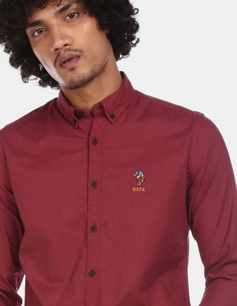 us polo maroon shirt