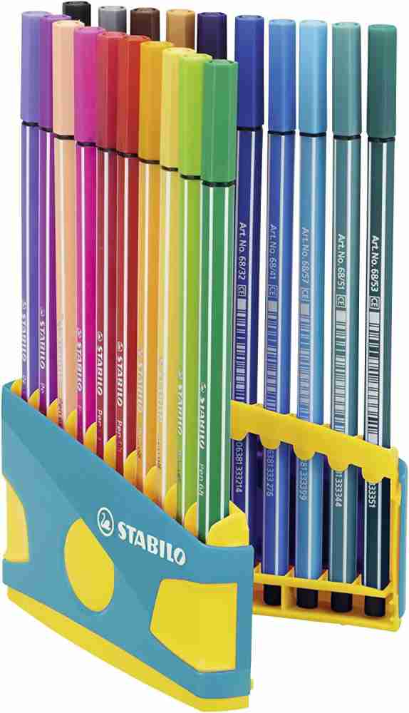 Premium felt-tip pen STABILO Pen 68 brush - desk set of 20