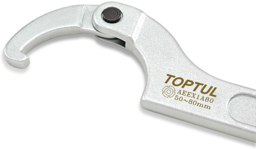 Toptul AEEX 1A80 Adjustable Hook Spanner Wrench 50-80mm Single Sided  Speciality Price in India - Buy Toptul AEEX 1A80 Adjustable Hook Spanner  Wrench 50-80mm Single Sided Speciality online at