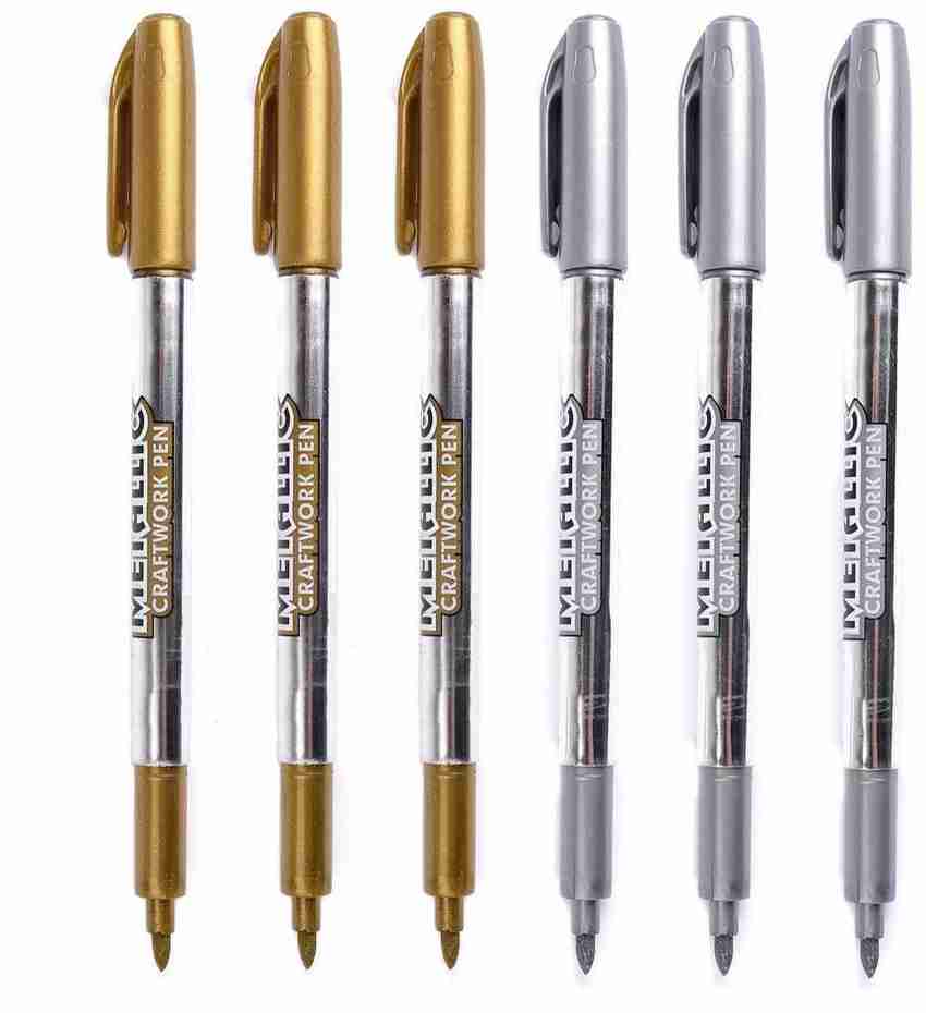 Gold and silver permanent sales marker pens