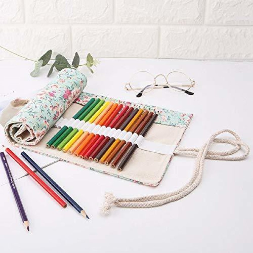 Buy Hasthip Multicolor Roll Up Pencil Case, 72 Holes Canvas Wrap