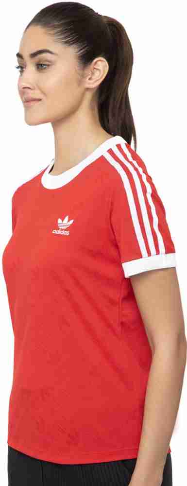 ADIDAS ORIGINALS Solid Women Round Neck Red T Shirt Buy ADIDAS