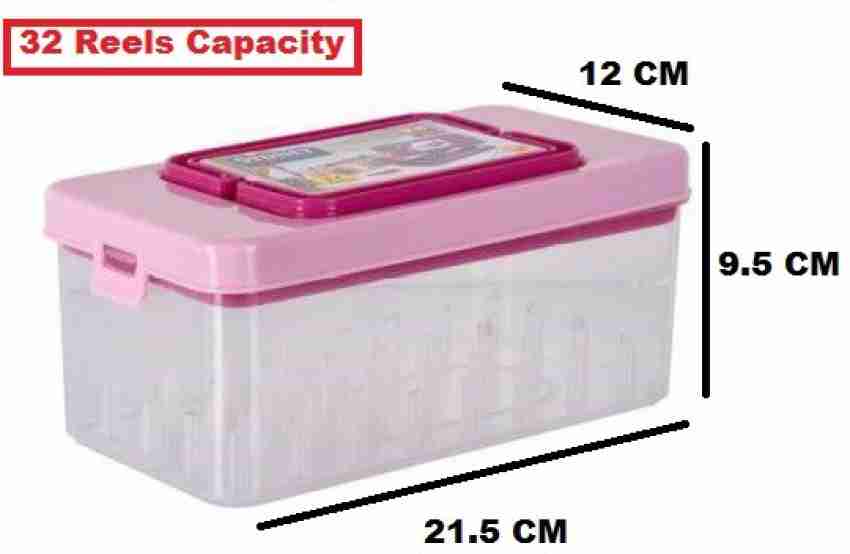 Sewing Thread Box, Storage Container with Support Posts, 9.3x5.4 '', Size: 23.7, Blue