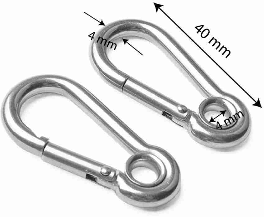 Aego Stainless Steel Spring Snap Hook Carabiner with Eyelet Locking  Carabiner - Buy Aego Stainless Steel Spring Snap Hook Carabiner with Eyelet  Locking Carabiner Online at Best Prices in India - Sports