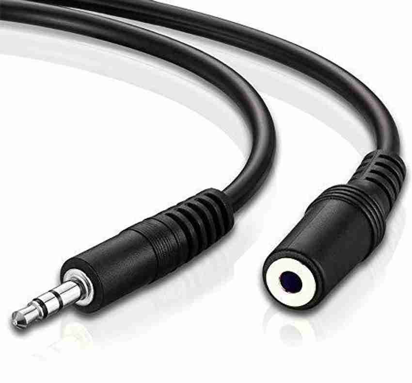 Uniqon Black Stereo Audio Male to Female 1.5 Meter Aux Extension